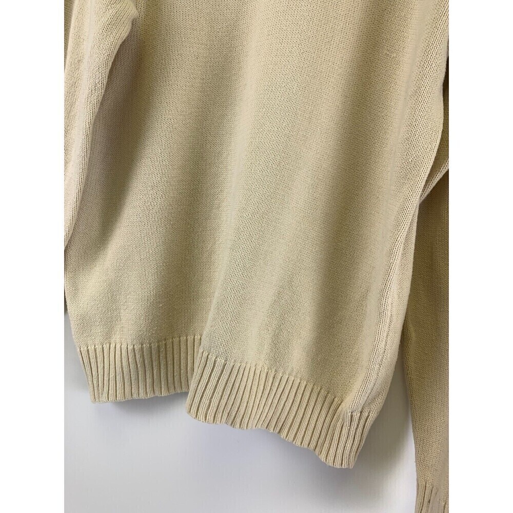 BOGO US Polo Assn Cotton Sweater Quarter Zip Pullover Cream Ivory Knit  Mens XL - Picture 7 of 13
